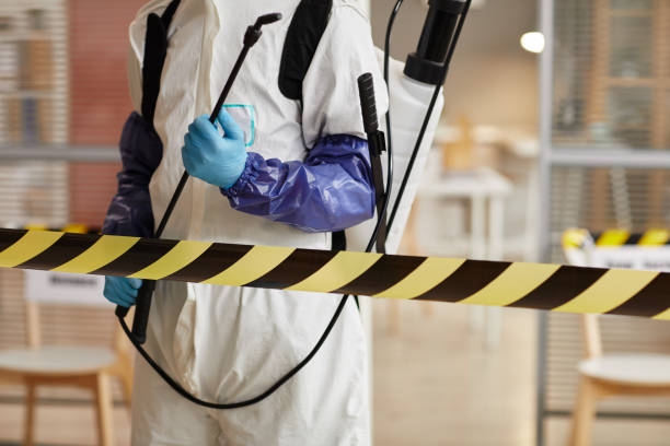 Professional Biohazard Cleanup technician working in Three Bridges, NJ